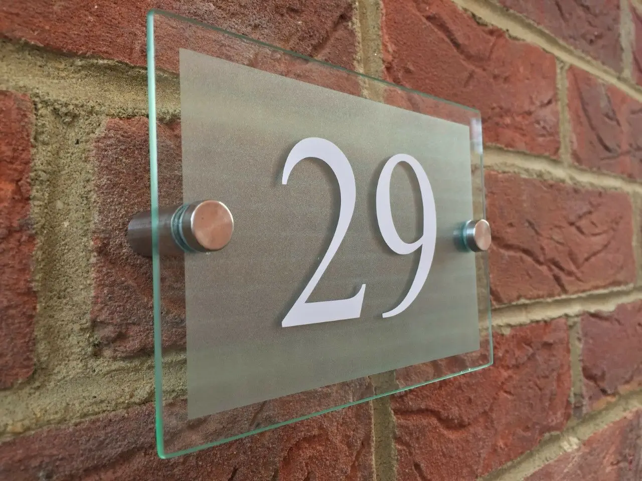 Customize MODERN HOUSE SIGN PLAQUE DOOR NUMBER STREET GLASS EFFECT ACRYLIC NAME