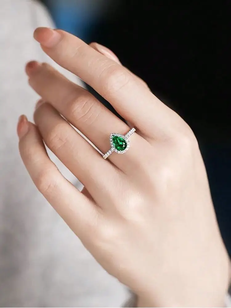 

Кольцо из стерлингового серебра 925 пробы, простой зеленый цвет, капля воды, циркон, кольцо для женщин, юбилейная вечеринка, творчество, высокое качество, ювелирные изделия