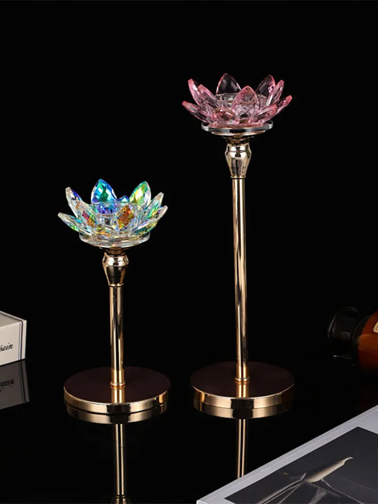 Creative Crystal Candlestick Dinner Party Candle Stand Ornament Decoration Candle Holder Romantic Candlelight