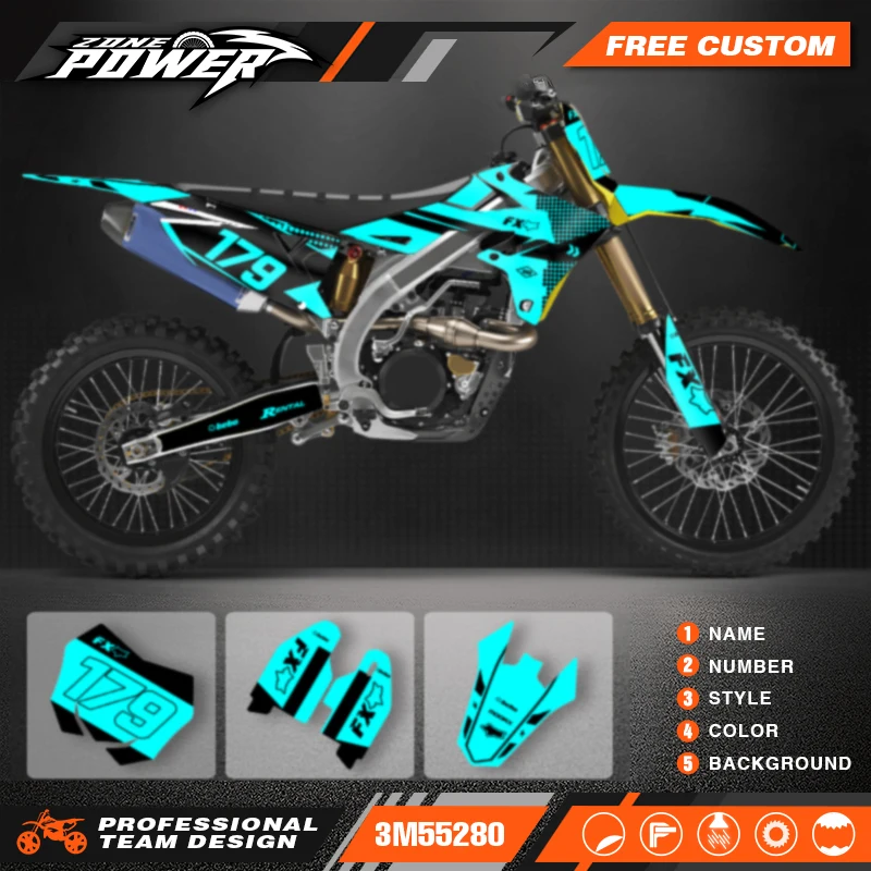 

Powerzone For RMZ Custom Team Motorcycle Graphics For Suzuki RMZ450 2018-2022 Decals Sticker Kits for RMZ250 2019 2020 2021 2022