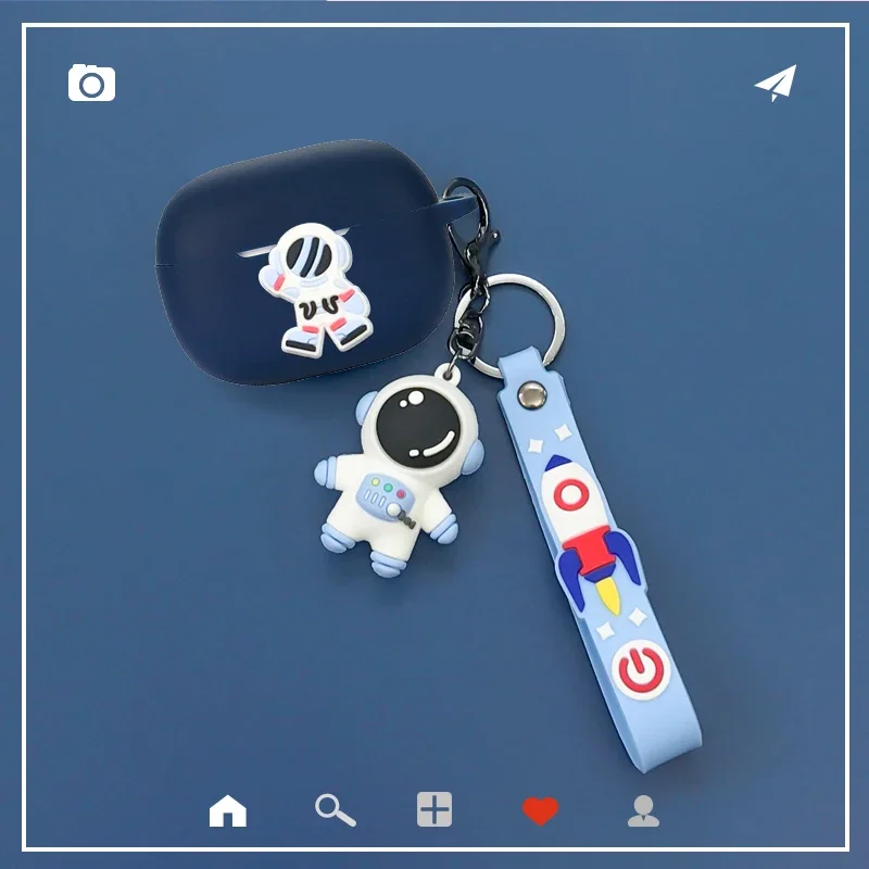 حافظة سماعات أذن من السيليكون لبراعم Realme ، غطاء لطيف ، رسوم متحركة ، رائد فضاء ، حيوان ، أرنب ، T300 ، T100