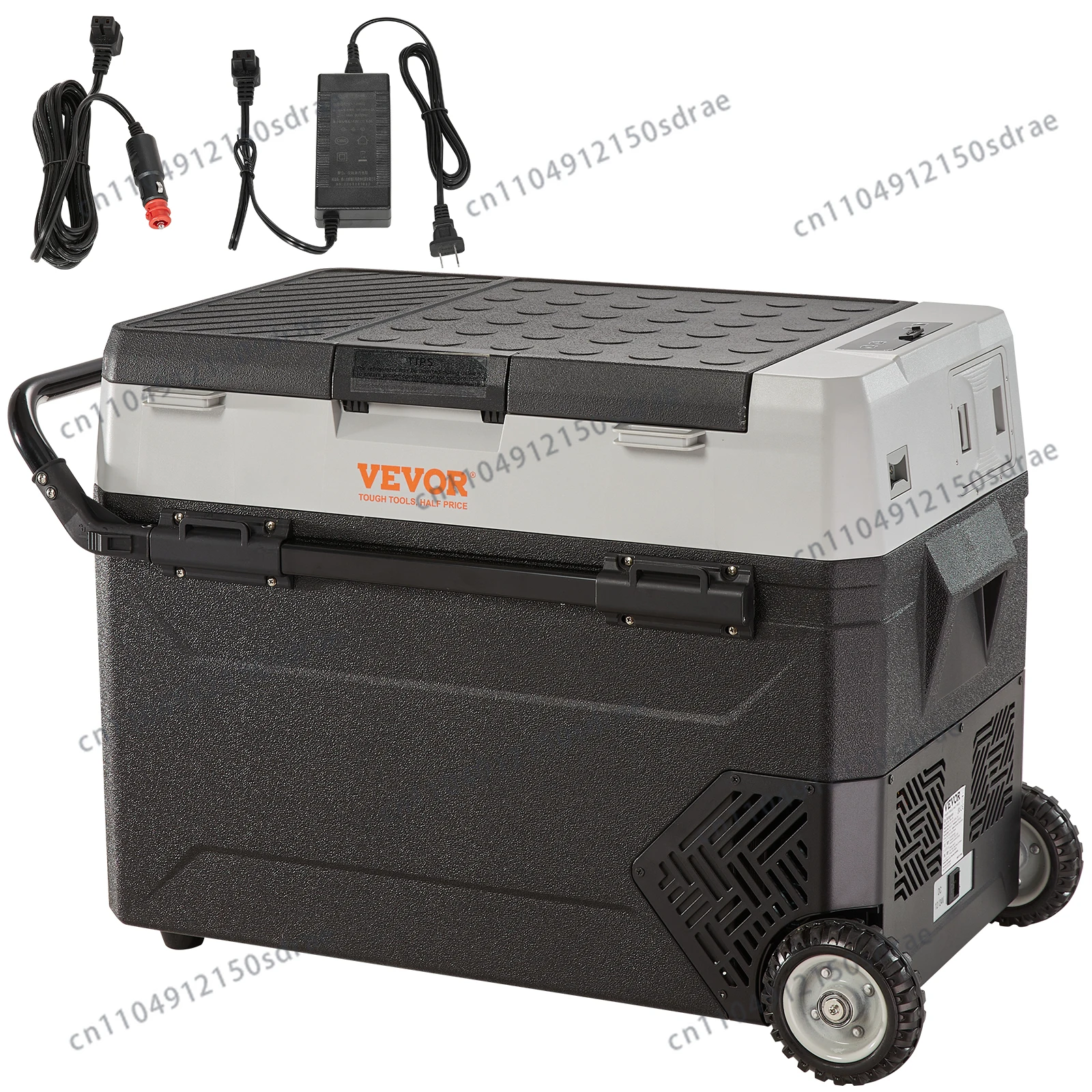 SucceBuy 35L/45L/55L Portable Foldable Handle Car Refrigerator with Wheel Compressor Freezer for Camping Picnics Car Home Traval