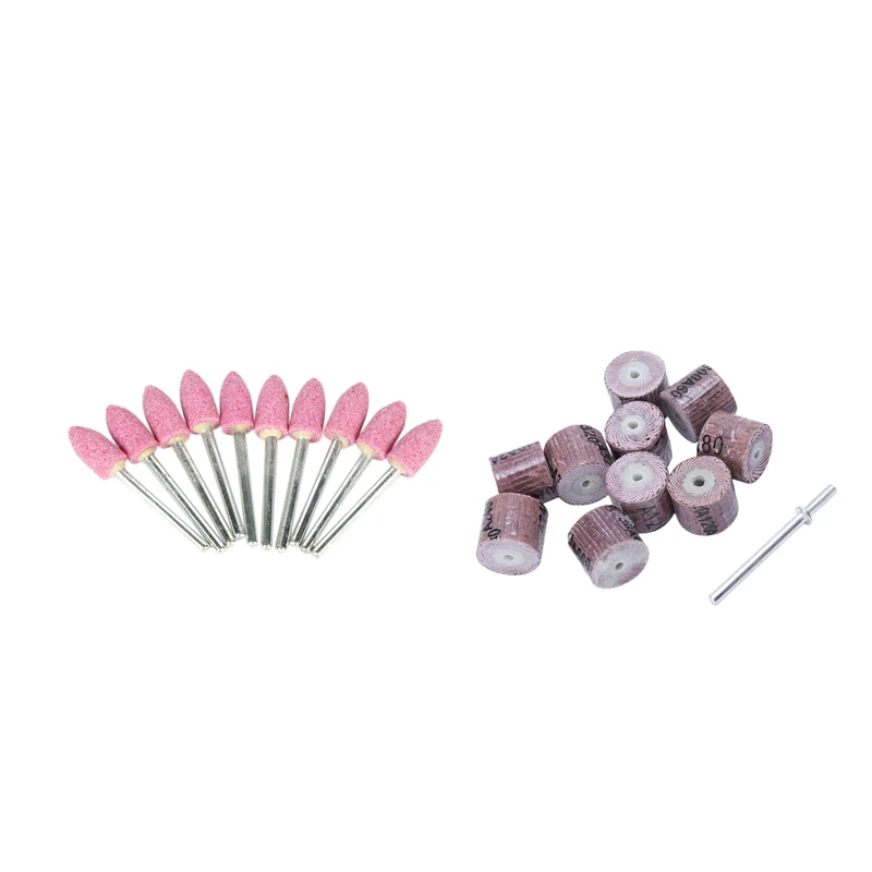 

Premium-10 Pcs 15Mm Sanding Band Wheel Disc 80/120/240/320/600Grit Rotarytools For Dremel & 10 Pcs Abrasive Mounted Stone For Dr