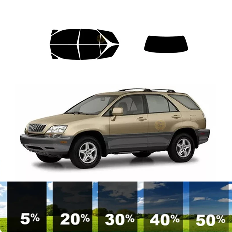 precut Removable Window Tint Film For Car 100% UVR 5%-35%VLT Heat Insulation Carbon ﻿For LEXUS RX 4 DR SUV 1998-2003