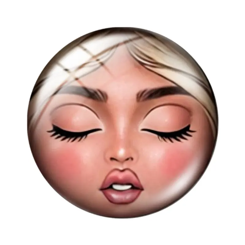 Sleeping  Russian doll face 12/18/20/25mm glass cabochon  bracelet pendant rings for jewelry demo earrings back Making findings
