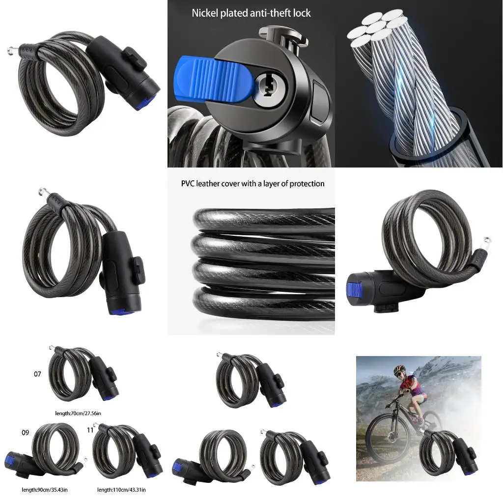 Q39E Anti-Theft Steel Wire Security Lock for Daily Security Bicycles Cable Lock