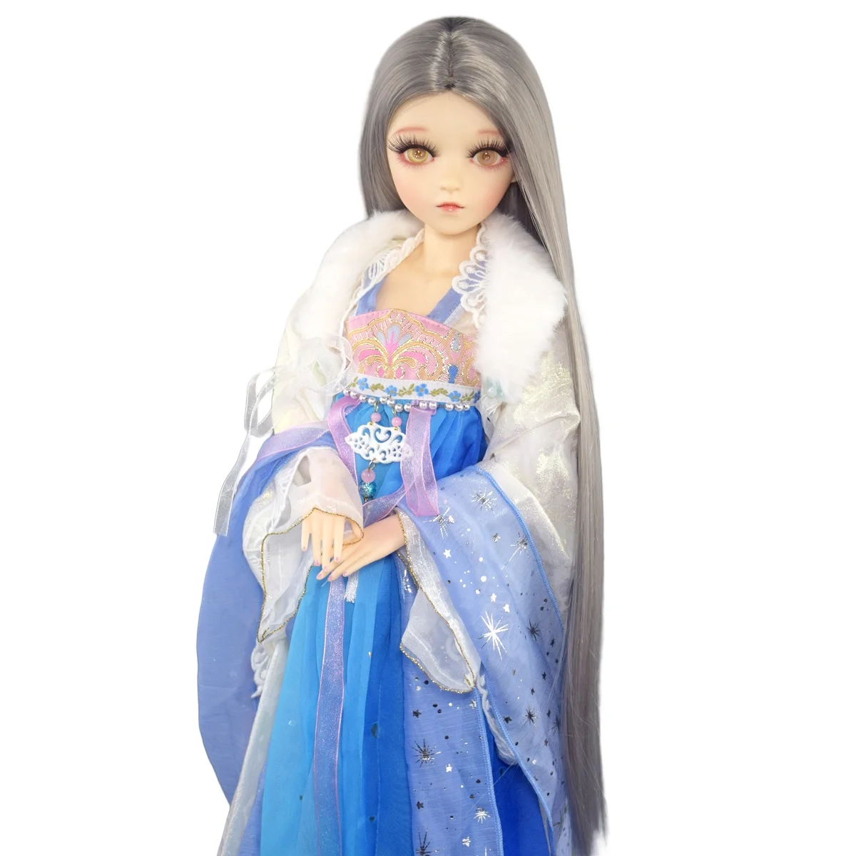 YUTOTUE 24 inch Height Female Doll Toy Gold Eyes Changeable Handmade Ancient Clothing 1/3 BJD