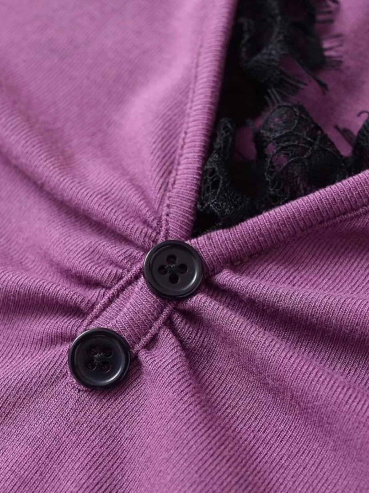 Cseta Fena de Manga Longa com Decote em V e Detalhes em Renda, Estilo Slim Fit para Outono e Inverno, Moda de Rua Pure...