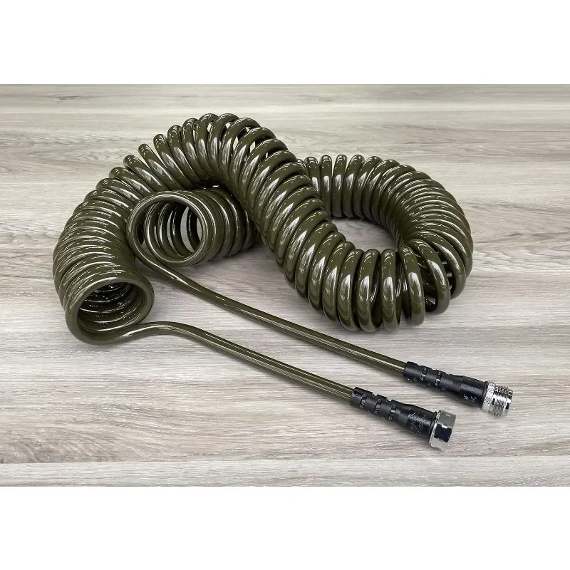 

300 Series Polyurethane Coil Garden Hose, 50-Foot, Olive Green