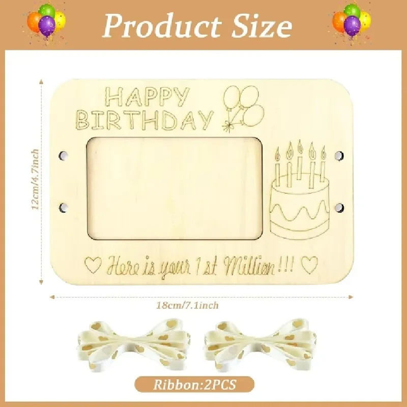 Handcrafted Wood Cash Holder Elegant Wooden Creative DIY Money Gift Card Photo Holder For Birthdays Weddings Special Occasions