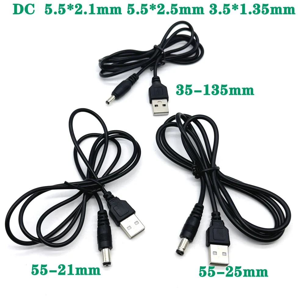

USB 2.0 Type A Male To DC Plug Power Connector For Small Electronics Devices Usb Extension Cable 5.5*2.1mm 5.5*2.5mm Jack