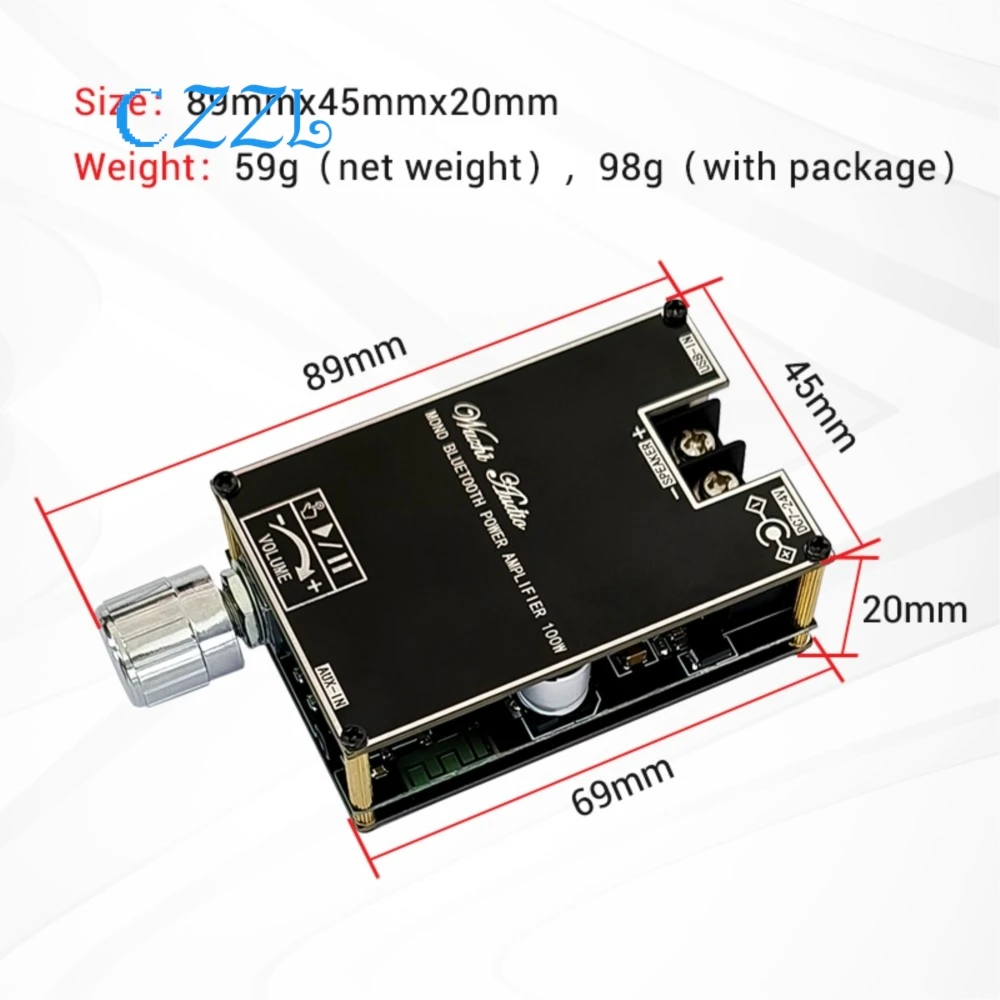 ZK-1001B Mono 100W Bluetooth Audio Amplifier Module with TWS Box Function TPA3116