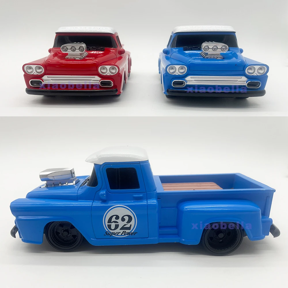 Retro Chevy Ford RC Car Toys 1/24 Pickup Model 4 Channel Radio Remote Control Vehicle Flashing Light Top Speed Car Birthday Gift