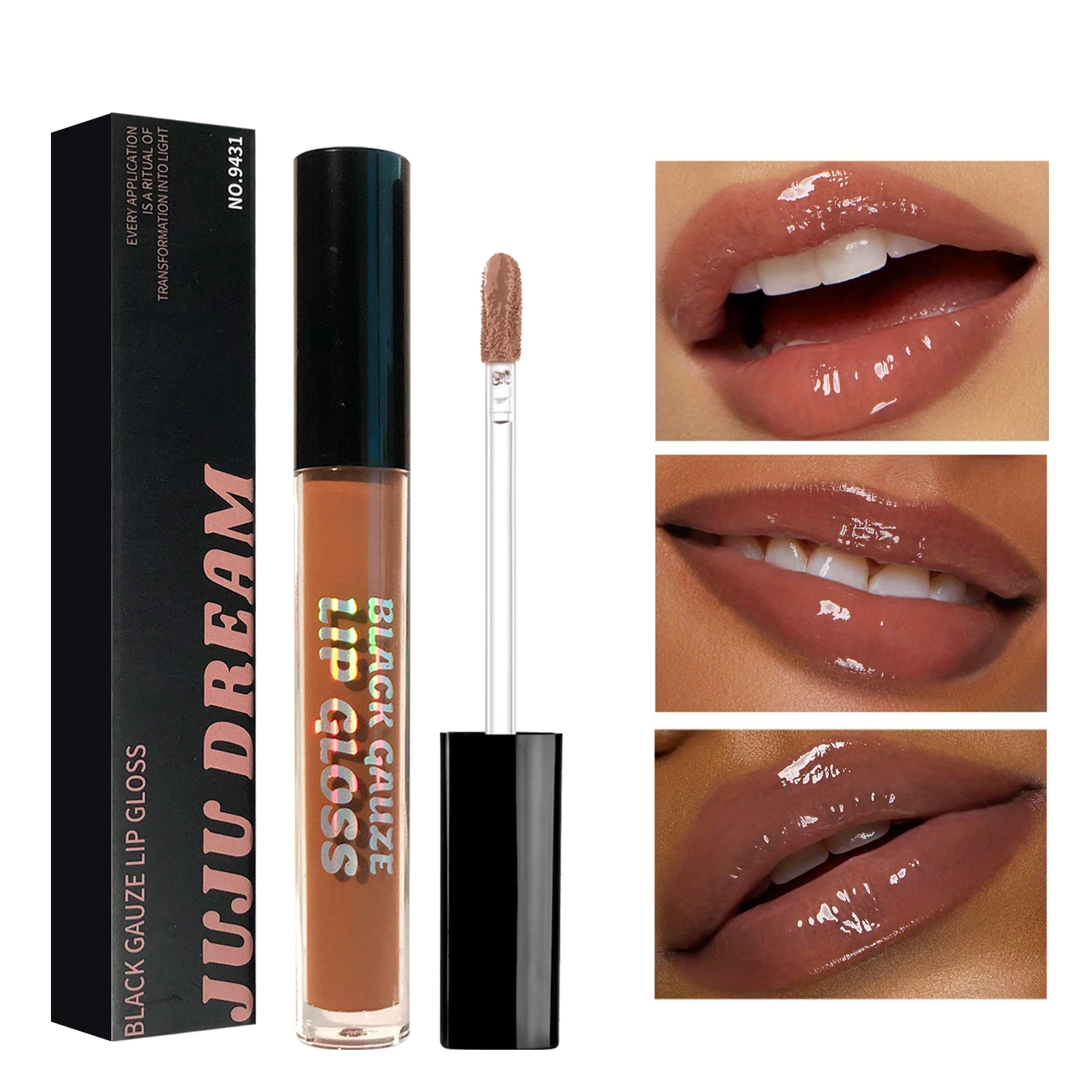 3 Pcs Glossy Lip Gloss Set - Berry & Red & Nude, long-lasting, moisturizing liquid, Glimmer, Valentine's Day & Mother's Day gift