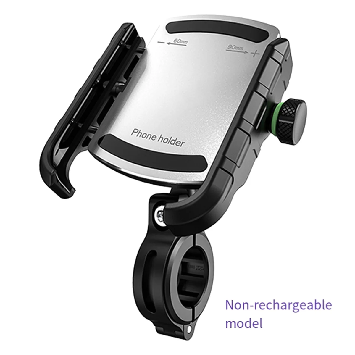 Universal Motorcycle Phone Holder 360° View Bicycle Phone Holder for 5.4-7.2 Inch Mobile Phone Stand Silver