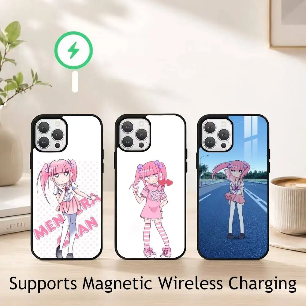 

Cute Menhera-chan Phone Case For iPhone17,16,15,14,13,12,11 Plus,Pro Compatible with magnetic wireless charging