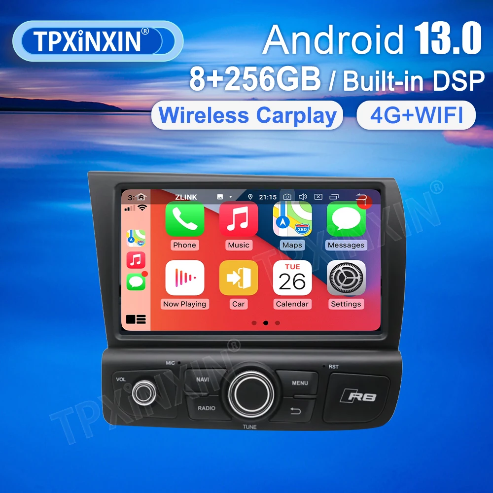 

8 inch Android 13 For Audi R8 2007 2008 2009 2010 2011 2012-2015 Car Multimedia Player GPS Navigation Radio Stereo Head Unit