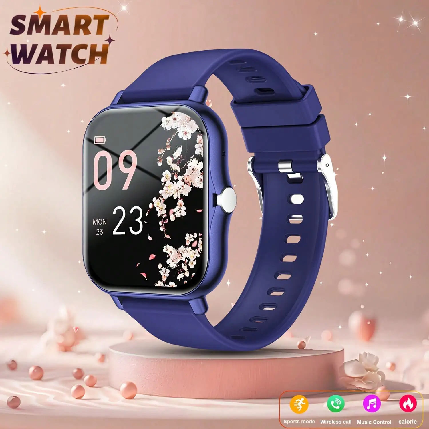 

2026 New Unisex Smart Watch Wireless Voice Call Weather & Message Reminder Pedometer Calorie Counter Call Logs Fitness Wristwatch Compatible with Android iOS Perfect Holiday Gift