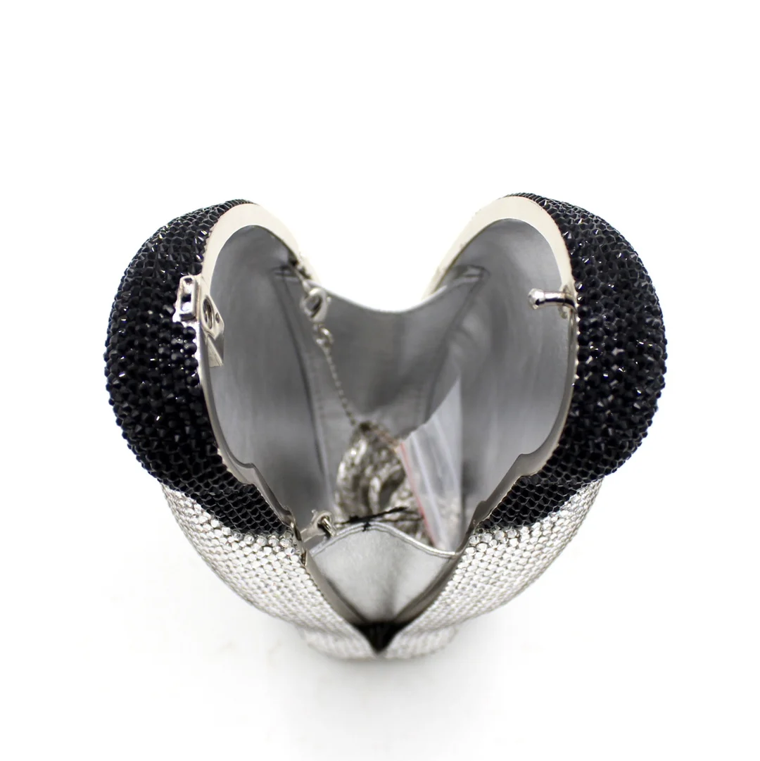 Penguin Diamond Dinner Bag High-end Flat Bottom Full Diamond Luxury Banquet Clutch Bag Celebrity Women's Crystal Bolsas De Mujer