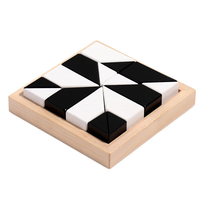 Double Wooden Hidden Building Block Puzzle Children's Early Education Logic Thinking Training Tabletop Game Puzzle Toys