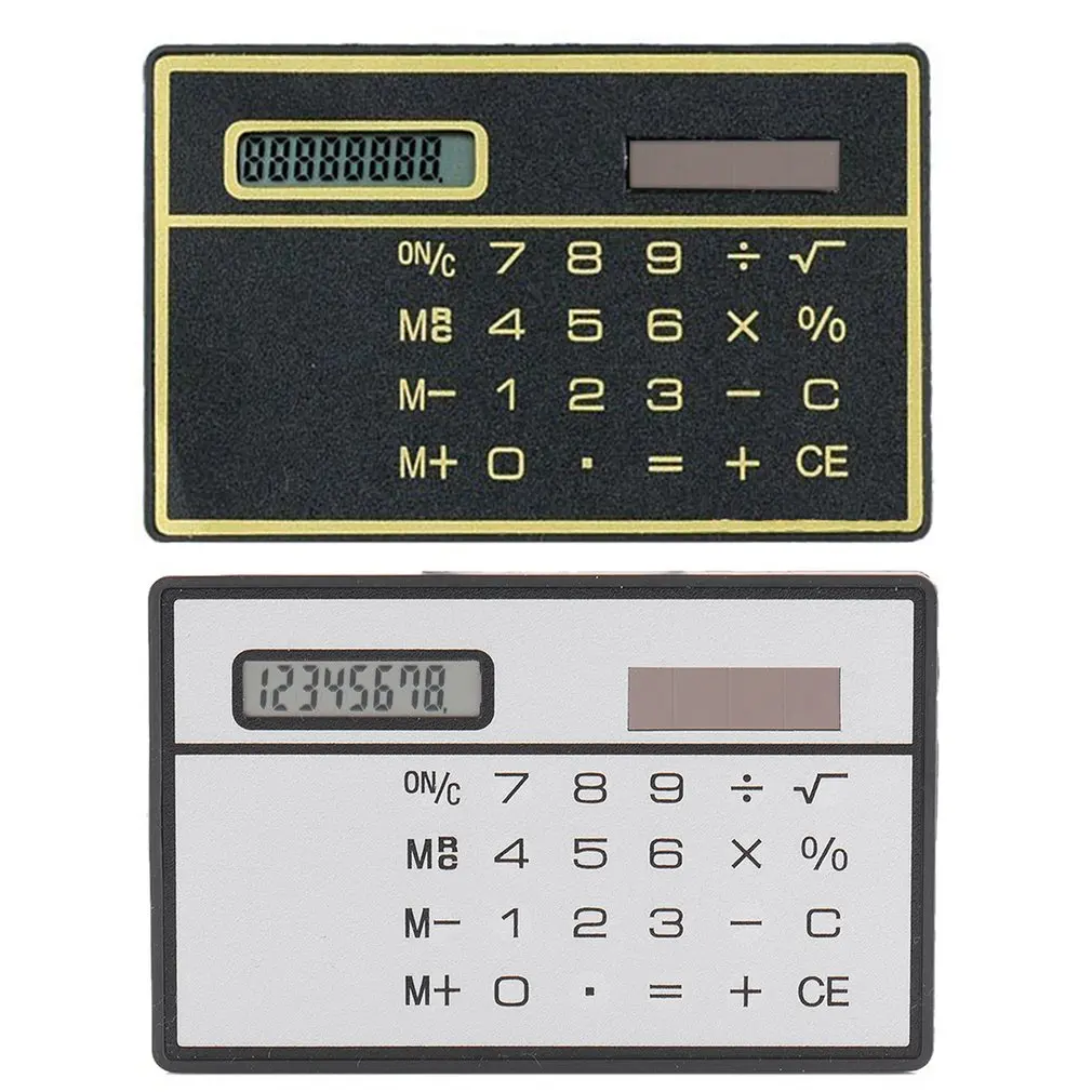 Calculadora portátil de energía Solar, dispositivo ultrafino de 8 dígitos con pantalla táctil, tamaño Mini para tarjeta de crédito, suministros escolares y de oficina