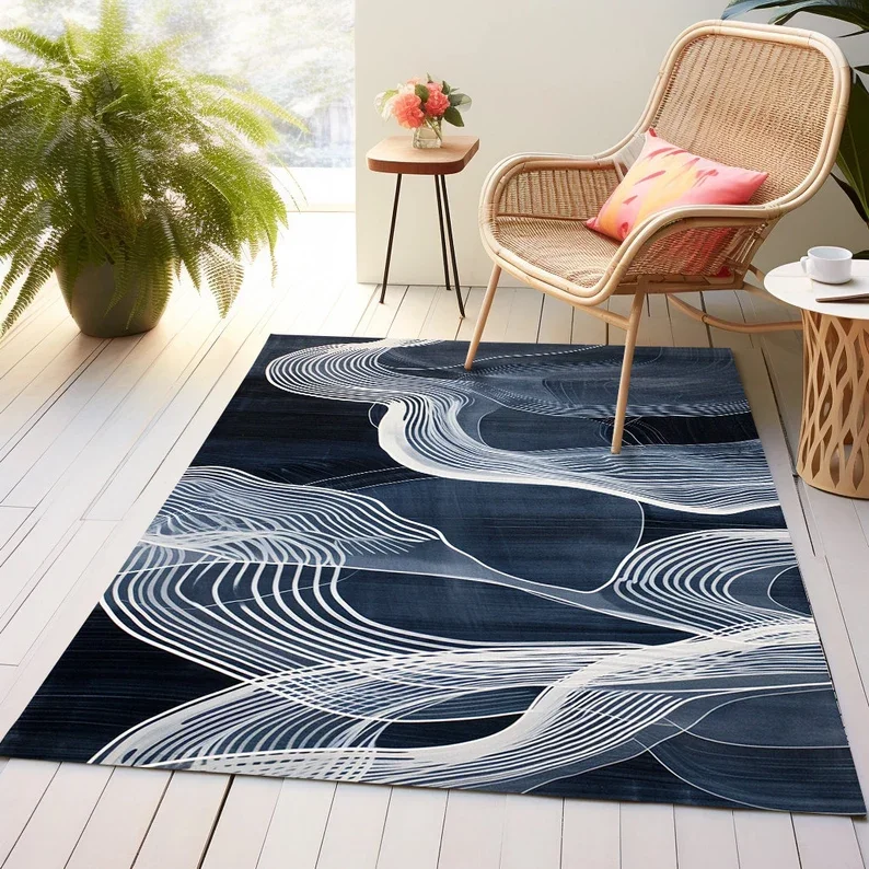 Teal Rug, Hippie Rug Abstract Rug Mixed Pattern Rug Decorative Rug Outdoor Rug Nomadic Rug Art Deco Rug Floor Rug Room Rugs