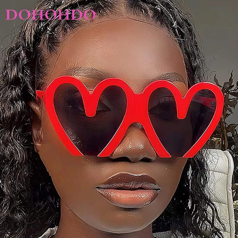 

Trendy Designer Oversized Heart Women Sunglasses New Fashion Punk Men Sun Glasses Street Photography Party Lovely Eyewear UV400