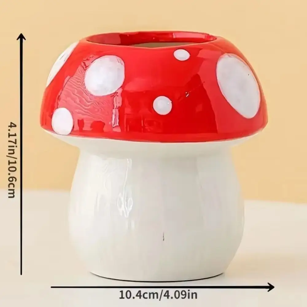 Mushroom decoration Mushroom Decorative Piece Creative Decoration Pink and Red Mushroom Pen Container Makeup Brush Holder
