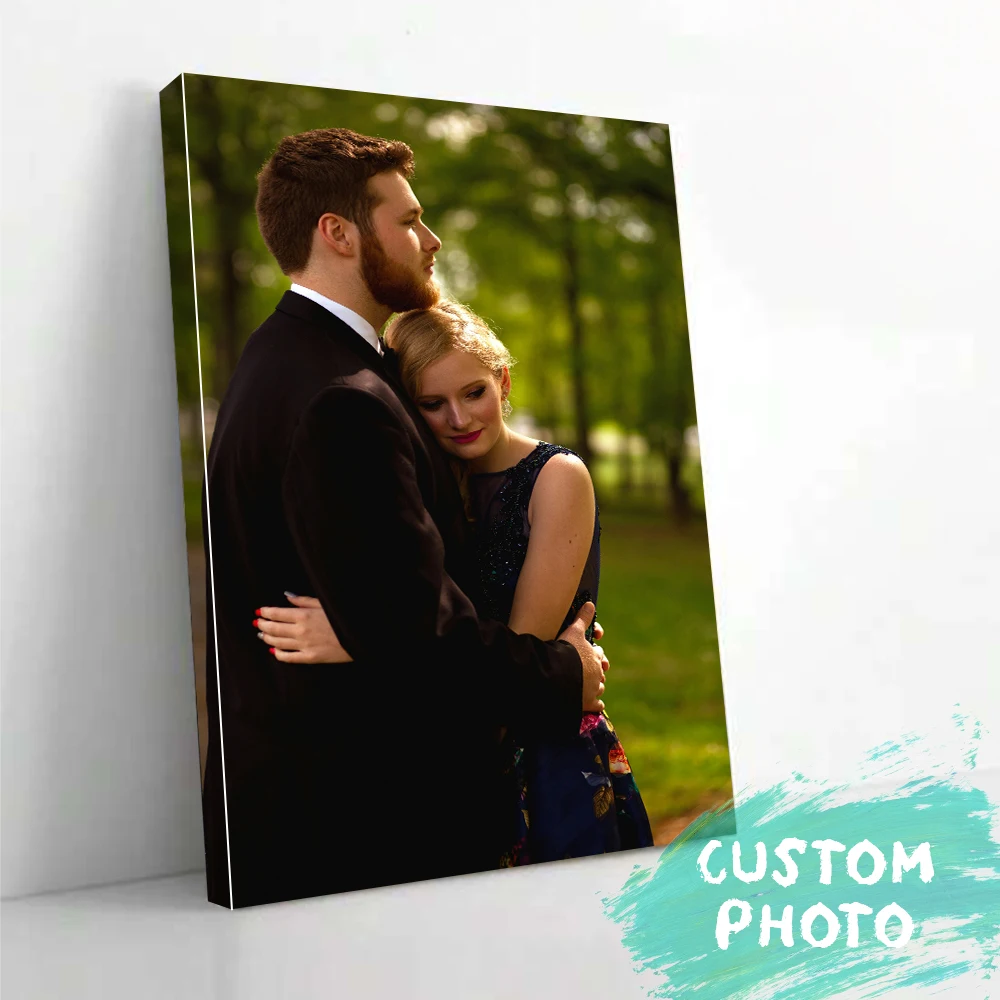 1 pc Customized photo printing canvas with DIY frame or frameless poster, personalized Canvas Wall Art Print