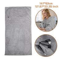 USB Powered Heated Shawl Electric Blanket for Travel Home Office Mat Big Size 147*82cm Warming Shoulder Wrap Heating Pad Zipper