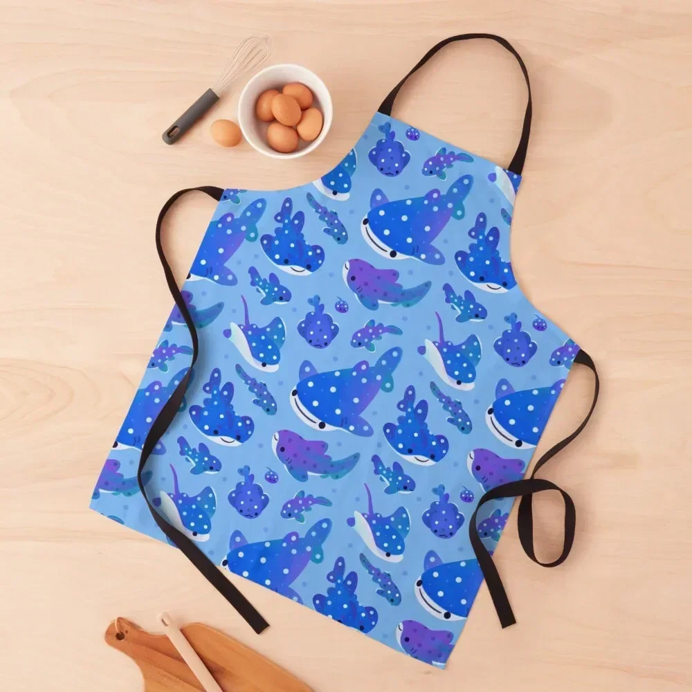 

Polka dot shark Apron Cooking Clothes kindergarten teacher Things For The Home Kids Apron