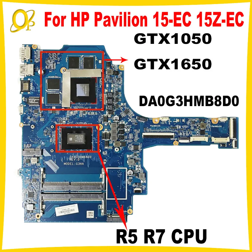 

Материнская плата DA0G3HMB8D0 для ноутбука HP Pavilion 15-EC 15Z-EC с процессором R5 R7 GTX1050 GTX1650 GPU L71929-601 L71928-601