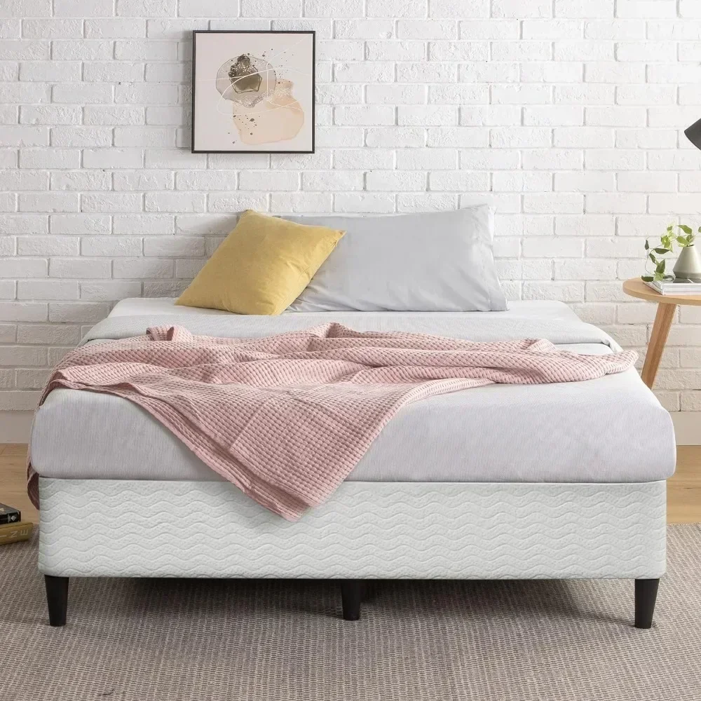 Bed Frame Metal Mattress Base, Vertical Springs, Headboard Bracket Included, Large Bed Frame Platform for Easy Assembly