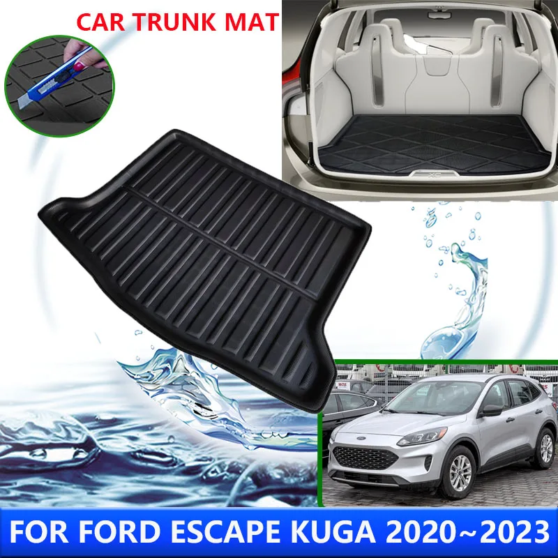 For Ford Escape Kuga 2020~2023 2021 2022 Car Rear Trunk Protector Pads Auto Waterproof Liner Anti-Fouling Floot Mats Accessories