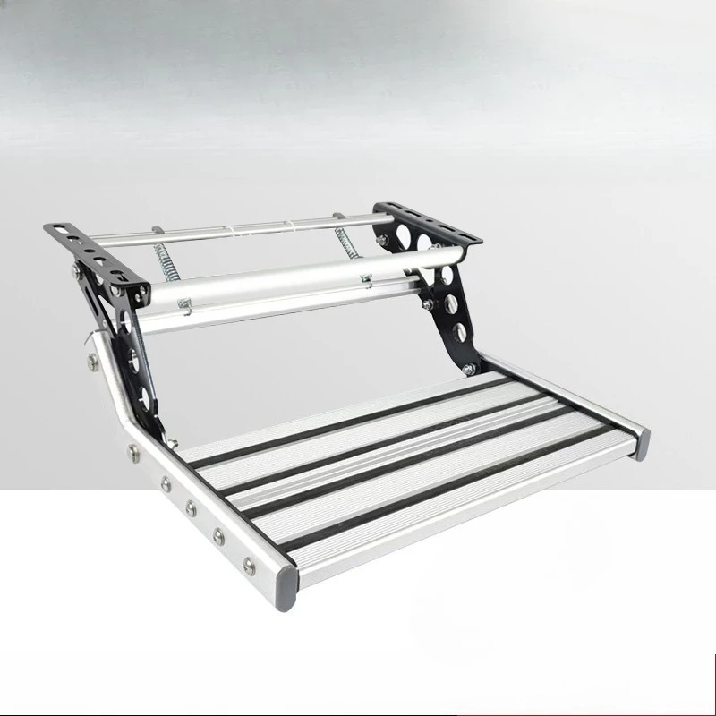 RV folding step trailer single layer, foot pedal double layer electric step