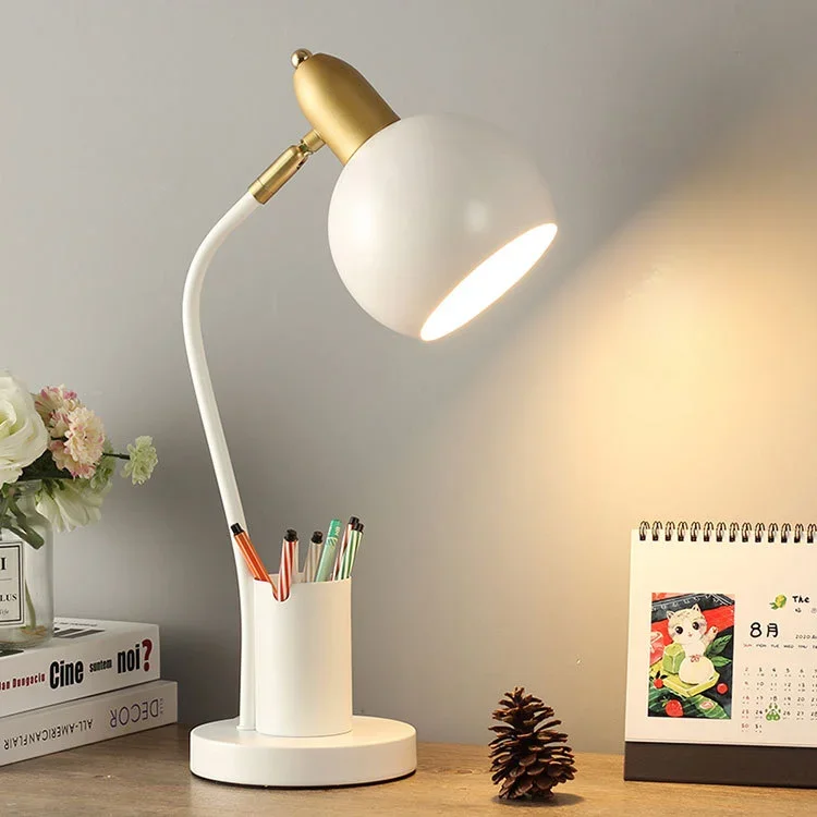 Nordic Plug In Creative Pen Holder Desk Lamp Eye Protection Desk Student Dormitory Bedroom Ins Bedhead Reading Light