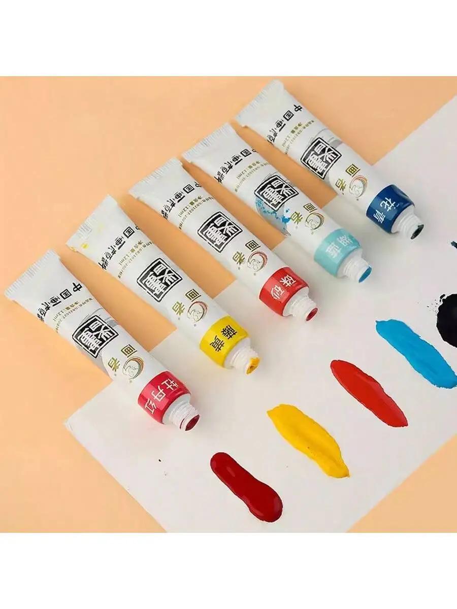 Pigmento per pittura cinese 7/12 colori * 6 ml/0,20 once, 12/18/24/36 colori * 12 ml/0,42 once, adatto per pittura cinese, pittura ad acquerello