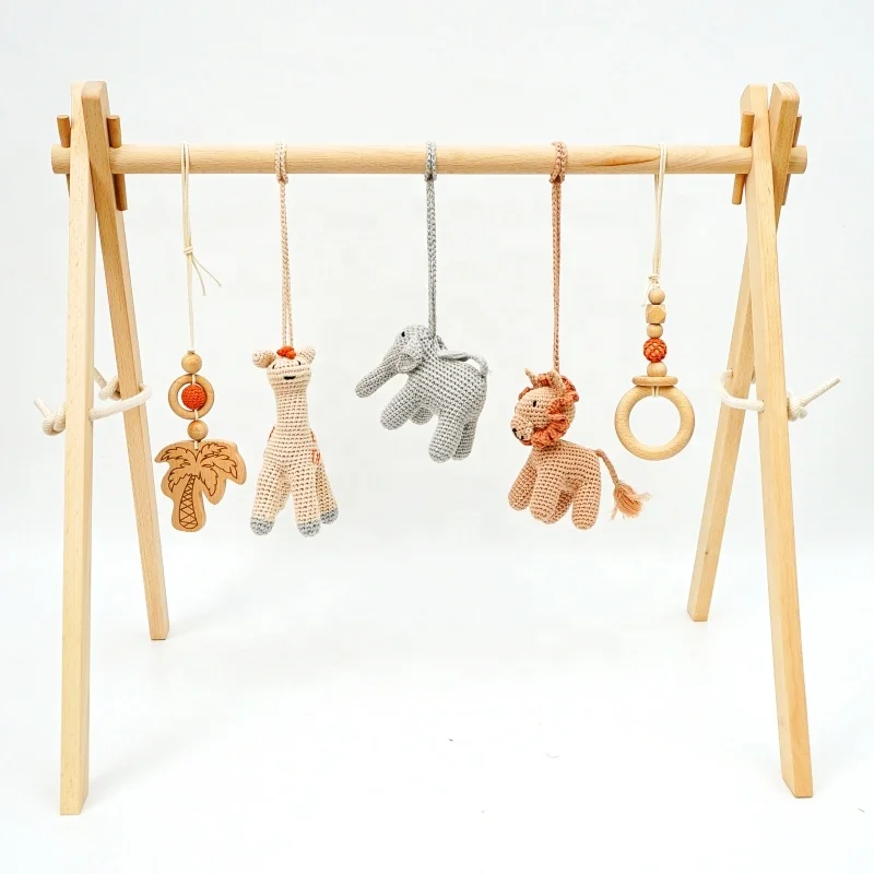 

Crochet Lion Animal Wooden Baby Play Activity Gym Toys