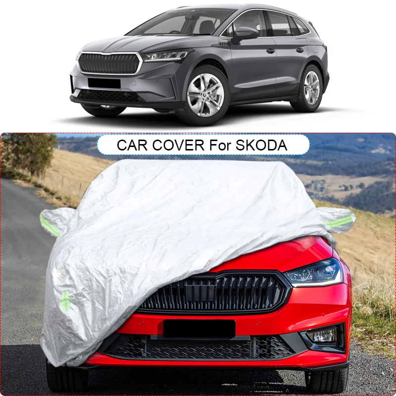 Thicken Car Cover DustproofSnow Waterproof For Skoda Elroq Enyaq Fabia Kamiq Karoq Kadiaq Octavia Rapid Scala Superb Combi Sedan