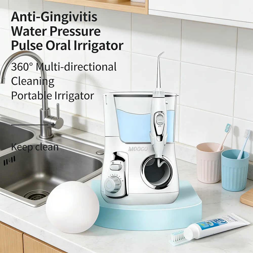 

800ML Capacity Countertop Oral Irrigator, 10 Modes Electric Dental Water Flosser, Home Teeth Cleaner for Plaque Removal