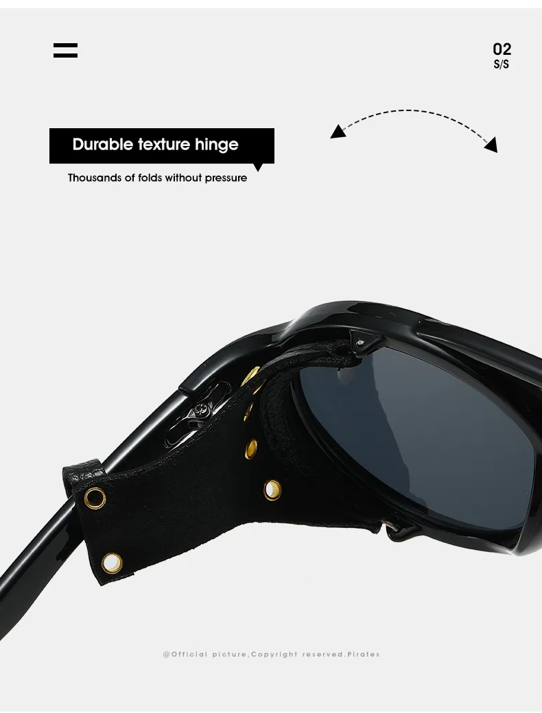 Retro Sonnenbrille Männer Frauen Leder Runde Brille Vintage Brille Anti Wind Im Freien Sport Sonnenbrille UV400 – Detail 13