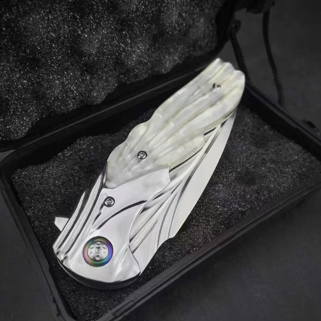 

Lark - Acrylic handle, exquisite folding knife, EDC gift knife, outdoor camping emergency rescue tool, household sharp fruit