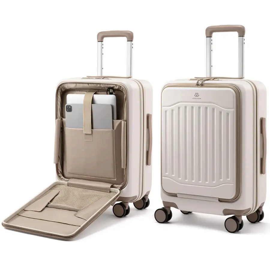 

on Luggage, PC Hard Shell Suitcases with wheels, 20Inch Carry On Luggage with USB Port, Lightweight 6.9lb, Fits 15.6, 45L Capaci