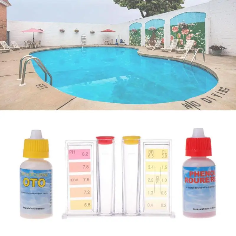 Swimming Pool Special Test Kit Accessories PH Chlorine Inspection Liquid Water Quality Component Test Box Water Tester For Spa