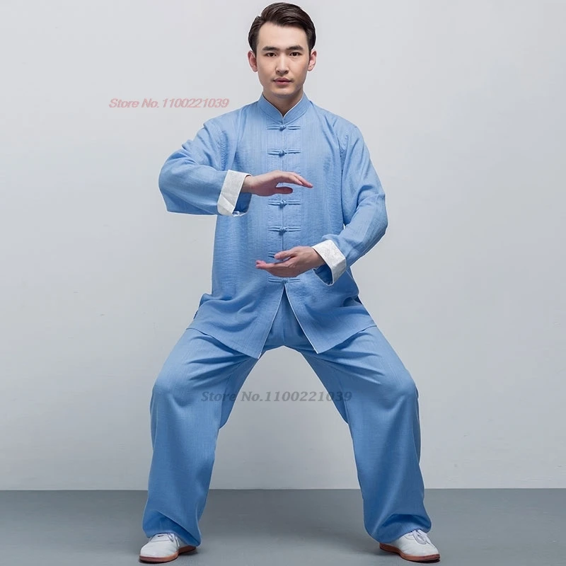 

2024 chinese martial art uniform kungfu wushu morning exercise tai chi training exercise outdoor walking morning sports suit