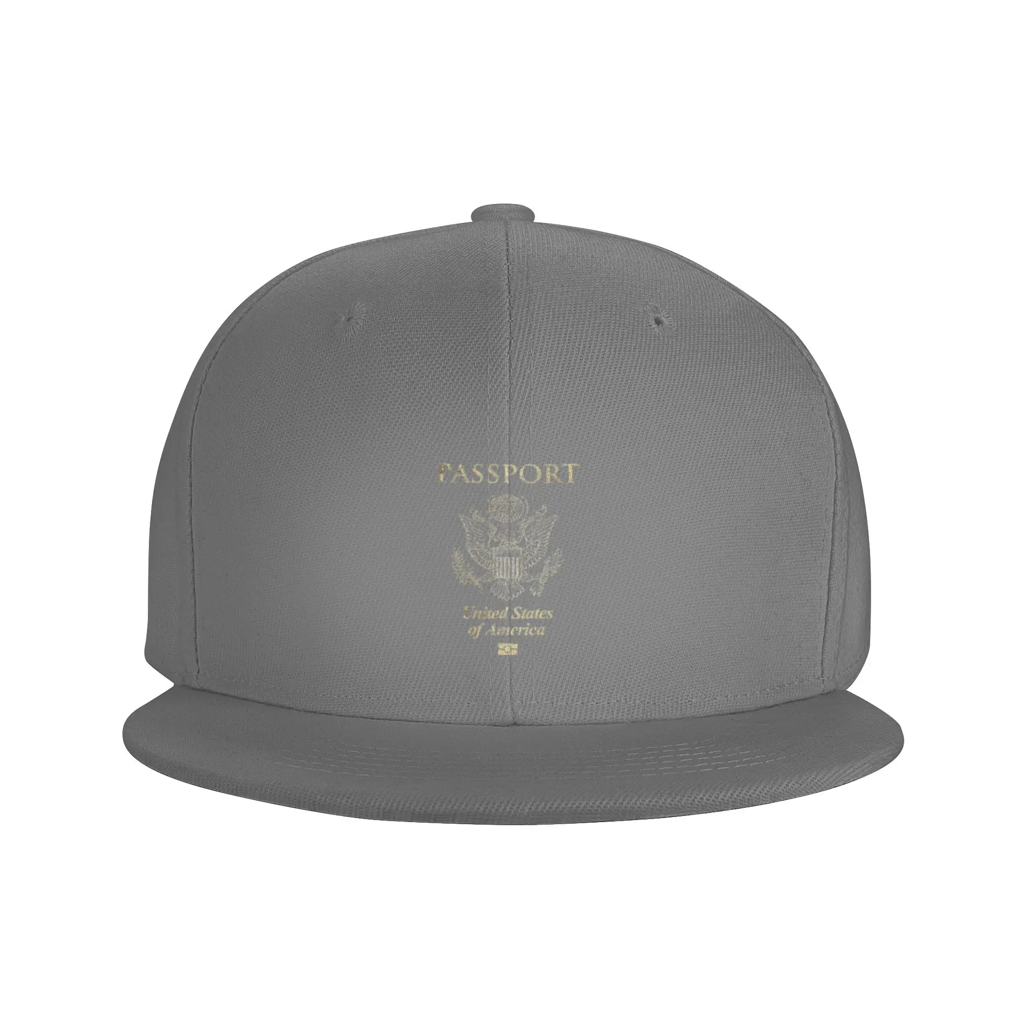Fashion United States of America Vintage Passport Flat Brim Sun Hat  Snapback Hat Women's