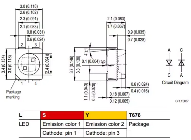 LSYT67B 1210 3528 red and yellow dual color ultra high brightness LED car taillight modification