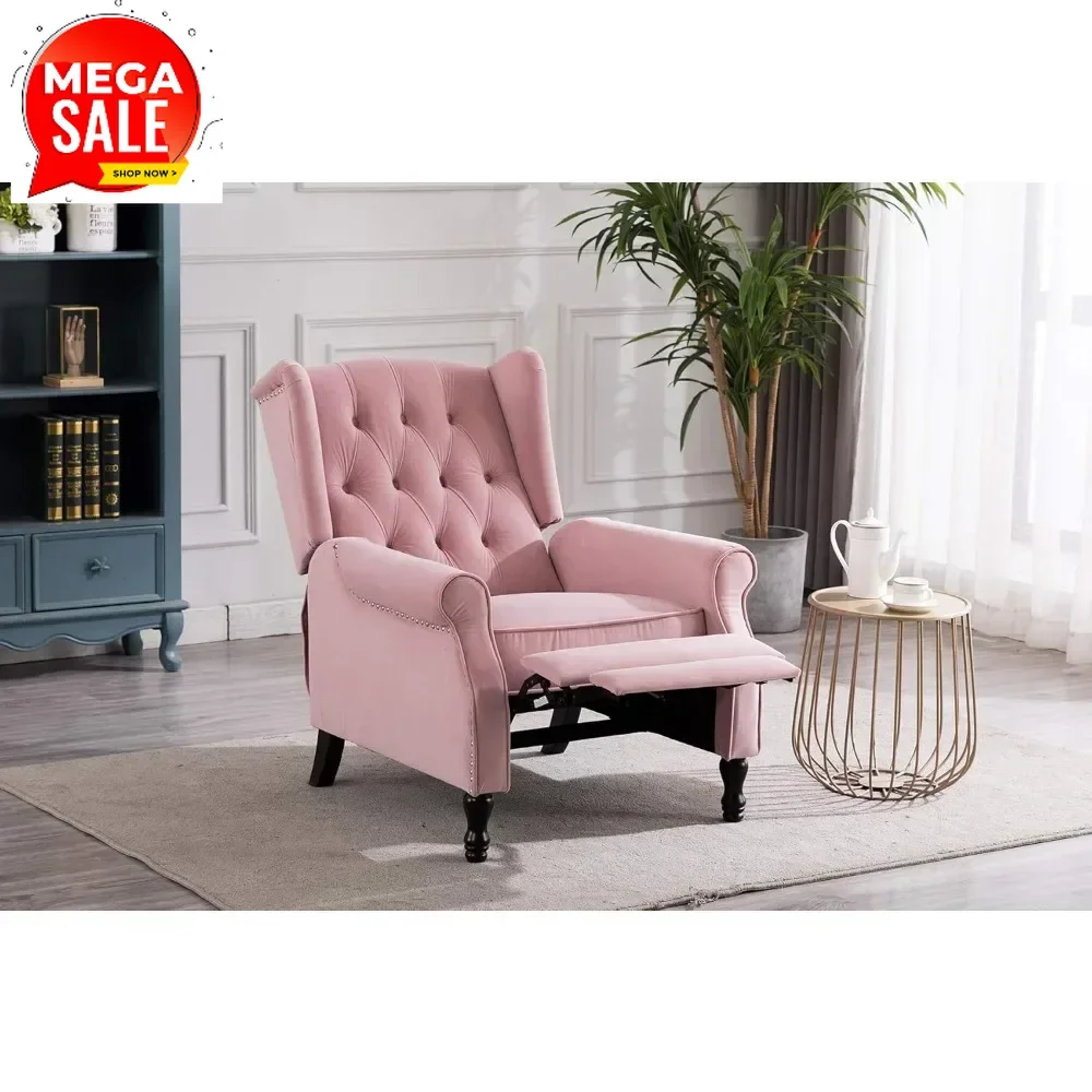 

Hot-sellingVelvet Tufted Push Back Arm Accent Chair Recliner Single Reclining for Adjustable Club Chair Home Padded Seating Livi