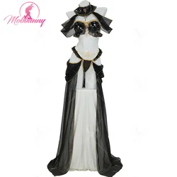 MOBBUNNY Anubis Dance Style Sexy Lingerie Set Cutout Backless Top and Panty with Skirt Hem and Collar Halloween Cosplay Costume