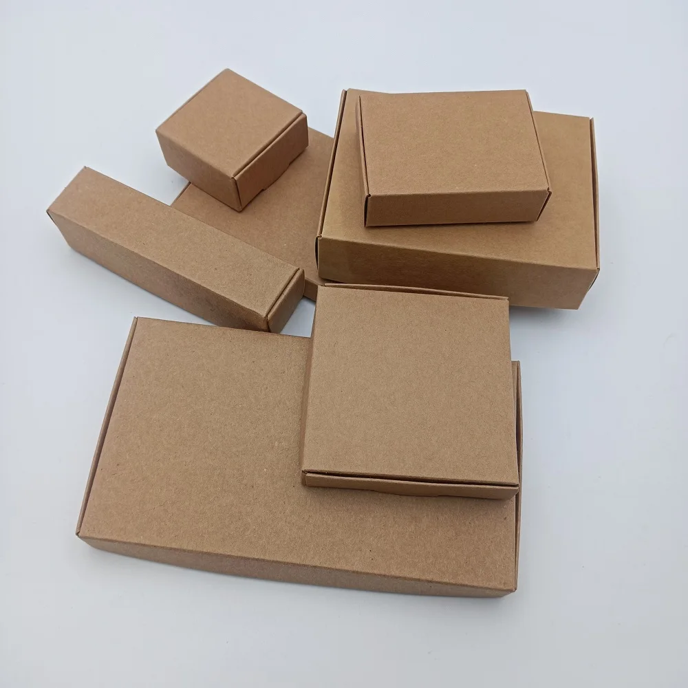 

Size 16.9x8.7x1.1cm Kraft Box Brown Gift packaging boxes Blank rectangle Folding box Paper boxes 50pcs/lot